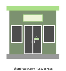 Shop store market office shopping online business icon. Flat design vector illustration.