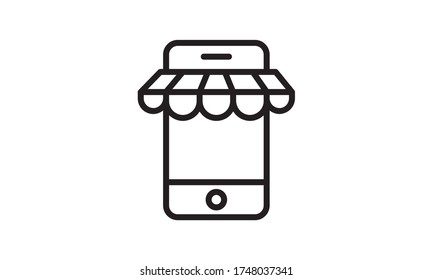 Shop store online mobile vector image