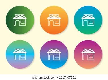 Shop Or Store six color gradient icon design.