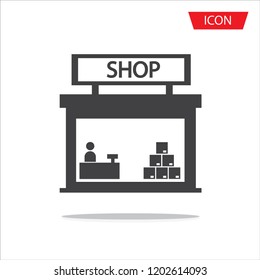 Shop or store, supermarket icon vector isolated on white background.