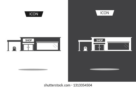 Shop or store, supermarket icon vector isolated on white background.