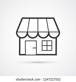 Shop store trendy style black icon. Vector illustration
