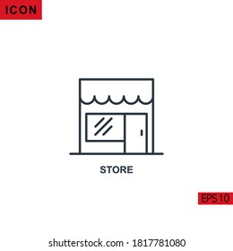 Ver o almacenar icono vector en fondo blanco. Icono de línea de ilustración para gráficos, interfaces de medios impresos y diseño web.
