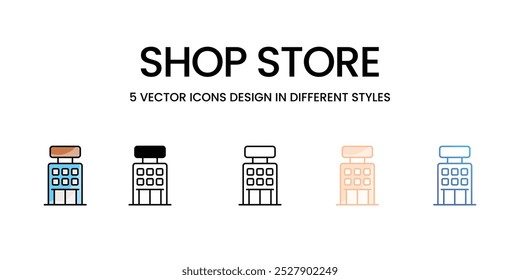 Tienda Iconos vectoriales de la tienda conjunto de ilustración de stock