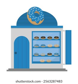 Shop And Store Vector Illustration - Donuts Store