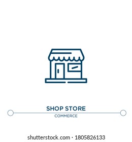 shop store vector line icon. Simple element illustration. shop store outline icon from commerce concept. Can be used for web and mobile
