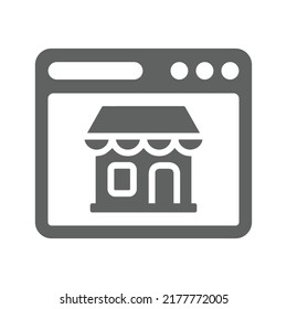 Ver, almacenar, icono web. Gráficos vectoriales grises.