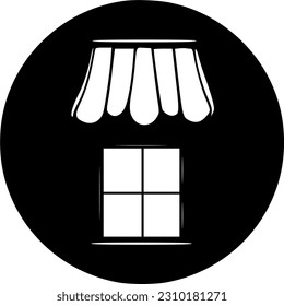 tienda, icono de ventana de tienda, signo, símbolo, vector, arte