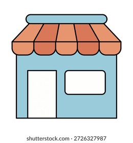 Shop storefront icon representing retail business, local commerce, small shops, and customer service environments.