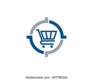 Shop Target Icon Logo Design Element