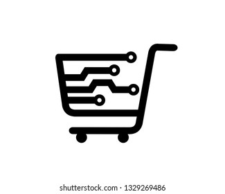 Shop Technology Logo Template, Icon, Symbol - Vector