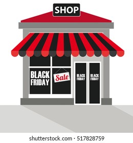 Shop with text Black Friday Sale. Eps 10 vector file.