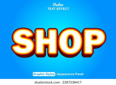 efecto de texto de compra con estilo gráfico anaranjado y editable.