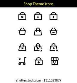 shop theme icon with line style