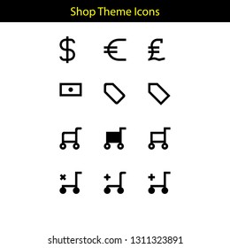 shop theme icon with line style