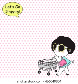 Shop Till You Drop Character Paper Note illustration