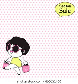 Shop Till You Drop Character Paper Note illustration