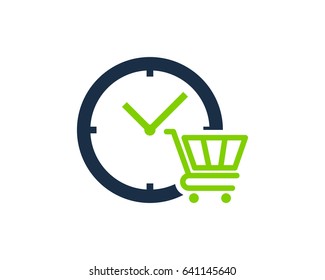 Shop Time Icon Logo Design Element