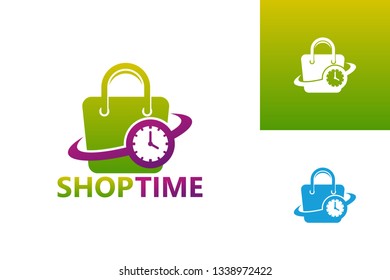 Shop Time Logo Template Design Vector, Emblem, Design Concept, Creative Symbol, Icon