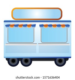 Shop trailer icon. Cartoon of shop trailer vector icon for web design isolated on white background