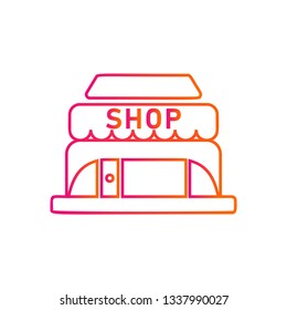 Shop trendy flat icon - store sign vector