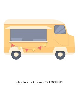 Shop truck icon cartoon vector. Street food. People snack