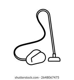 Shop vacuum with long hose detailed outline in line art Vector illustration