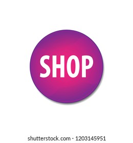 Shop vector button, web design element