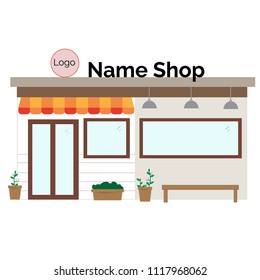 shop vector design on background.Store and shop template .Coffee shop.Bakery shop 