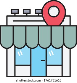 shop vector flat color icon 