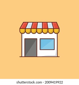 shop vector flat color icon