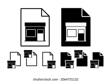 Shop vector icon in file set illustration for ui and ux, website or mobile application