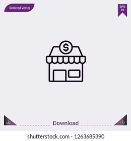 Shop vector icon. Modern, simple, isolated, flat best quality icon for web site designs or mobile apps. Vector illustration eps10.