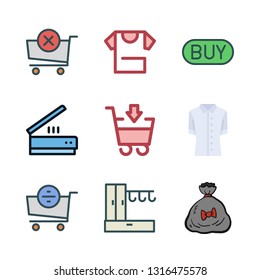 shop vector icon set