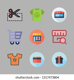 shop vector icon set