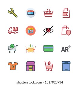 shop vector icon set