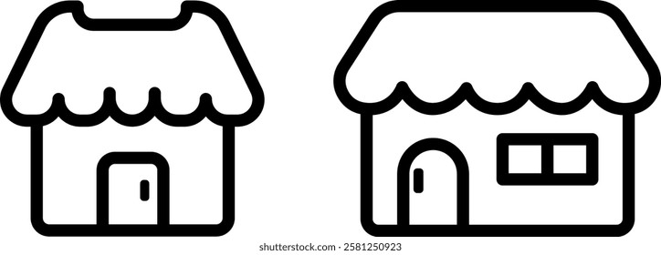 Shop Vector Icon Set – Retail and Storefront Illustrations
