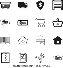 shop vector icon set such as: electronic, scales, coupon, storage, mark, list, body, fast, cut, e-commerce, page, transfer, structure, transportation, image, measure, estate, car, gift, add, frame