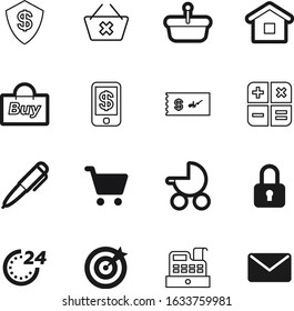 shop vector icon set such as: newsletter, wheel, stroller, structure, hours, center, page, dart, gradient, clock, delete, tool, dollar, work, objective, performance, shield, child, app, focus, apple