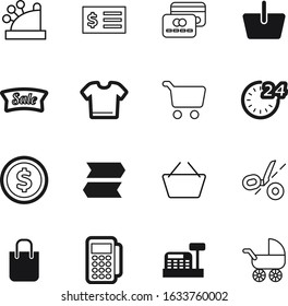 shop vector icon set such as: carriage, direction, service, childhood, post, 10, travel, offer, tshirt, wheel, rounded, tax, trolley, outline, way, hours, road, signpost, terminal, cutting, icons