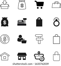 shop vector icon set such as: counter, beautiful, travel, delivery, page, house, estate, customers, engagement, purchase, information, city, guidance, expensive, trade, client, safe, user, equipment