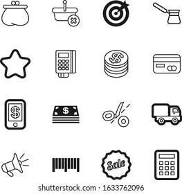 shop vector icon set such as: handle, bean, star, calculator, equipment, broadcast, pos, one, investment, banner, tax, account, basket, scissors, pile, delivery, system, grocery, truck, stack