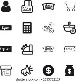 shop vector icon set such as: frame, identity, calculator, pound, online, cutting, portrait, loudspeaker, alert, open, male, message, e-commerce, sell, personal, front, customers, office, art, user