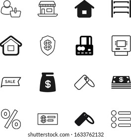 shop vector icon set such as: client, deal, cafe, equipment, profile, identity, coin, commerce, safety, warehouse, expand, atm, users, open, withdraw, sales, plastic, pile, service, restaurant