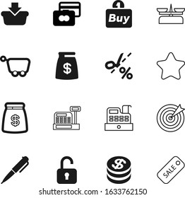 shop vector icon set such as: balance, meter, counter, scissors, dart, basket, online, scale, knowledge, goal, equipment, grocery, blank, loan, account, coins, sold, game, digital, glyph, focus