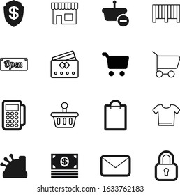 shop vector icon set such as: cafe, lock, shirt, transfer, storefront, post, cashbox, art, salary, guard, city, shield, simple, baking, investment, container, wage, cards, technology, abstract, pin