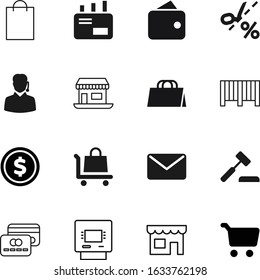 shop vector icon set such as: auction, tag, operator, storefront, delivery, empty, cargo, phone, shipment, trendy, tax, court, data, distribution, coupon, help, gavel, wallet, telephone, agent