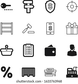 shop vector icon set such as: gradient, sport, bag, apple, pouch, focus, directional, percentage, shield, dartboard, dart, shelving, happy, post, container, parcel, defend, list, direction, judgment