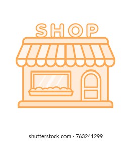 Shop vector icon. Store icon. Flat style. Line design