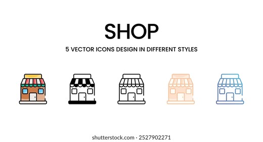 Conjunto de iconos vectoriales de tienda ilustración de stock